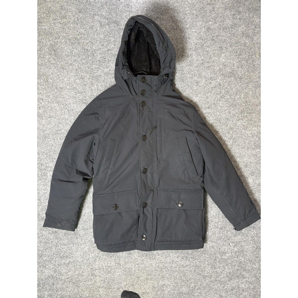 J.CREW Coat Mens S Black Nordic Parka Sherpa Hood Primaloft Lined Winter